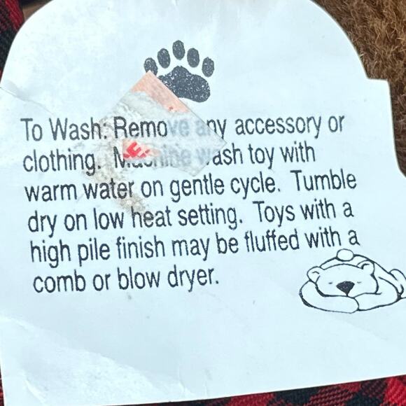 VTG Vaughn Plush Pals Moose Stuffed Animal 18" Brown Cabincore Lumberjack Plaid - Picture 14 of 16